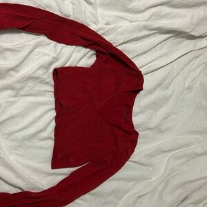 Red long sleeve crop top